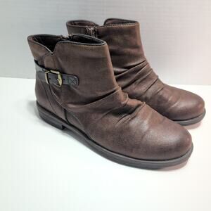 Baretraps Callahan Slouch Ankle Boots Women's 7M Brown Buckle